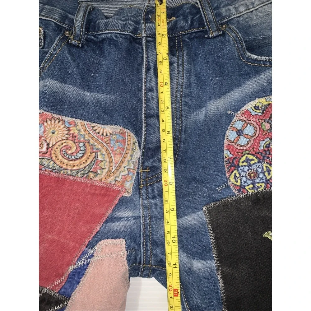 MNML Patchwork Jeans Mens 34x31 Embroidered Distressed Unisex Streetwear